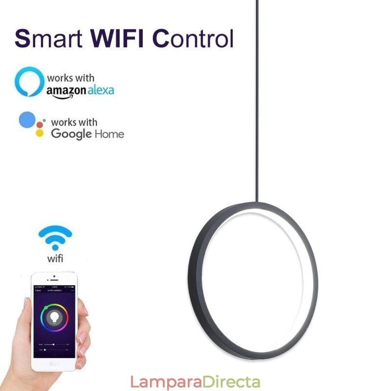 Lámpara colgante de anillo minimalista, luz decorativa de techo