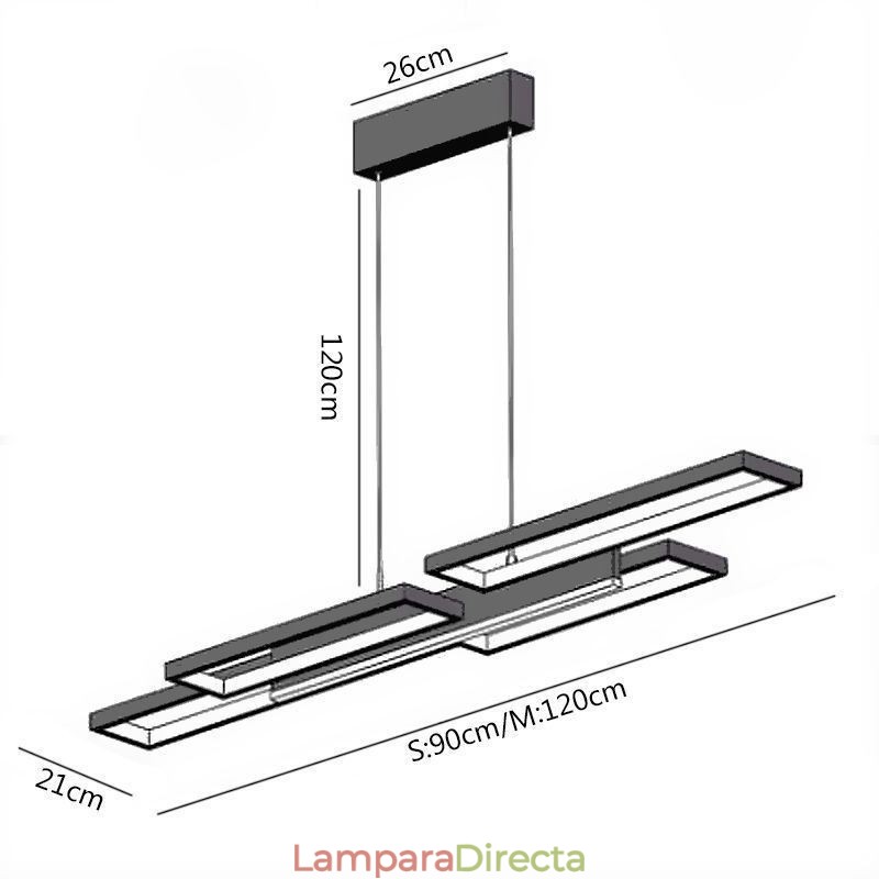Lámpara colgante moderna de techo horizontal