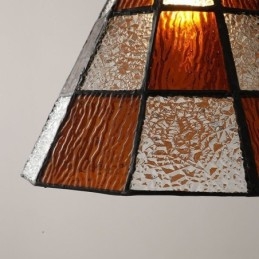 Lámpara colgante de cristal con celosía retro, estilo japonés