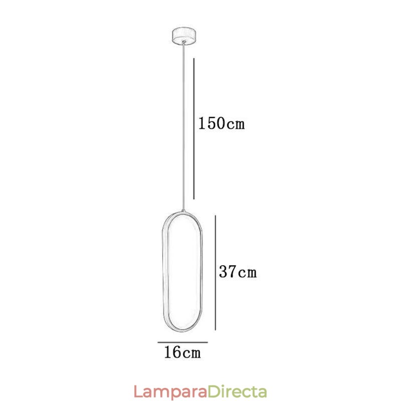 Lámpara colgante ovalada de acrílico decorativa