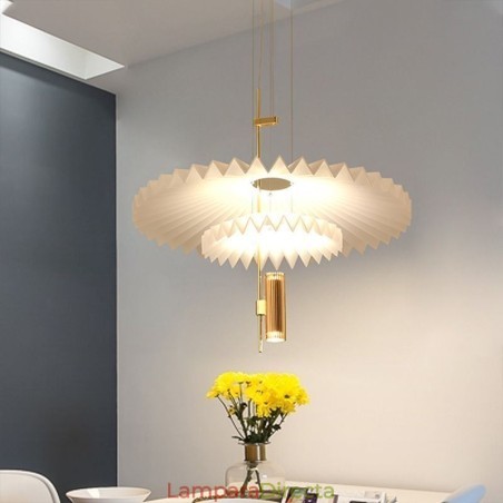 Lámpara colgante plisada moderna de acrílico, iluminación decorativa Lámpara colgante plisada moderna de acrílico, iluminación decorativa