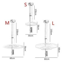 Lámpara colgante plisada moderna de acrílico, iluminación decorativa