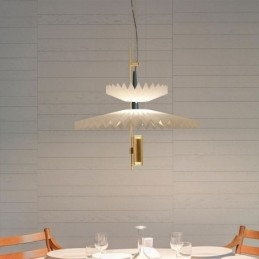 Lámpara colgante plisada moderna de acrílico, iluminación decorativa