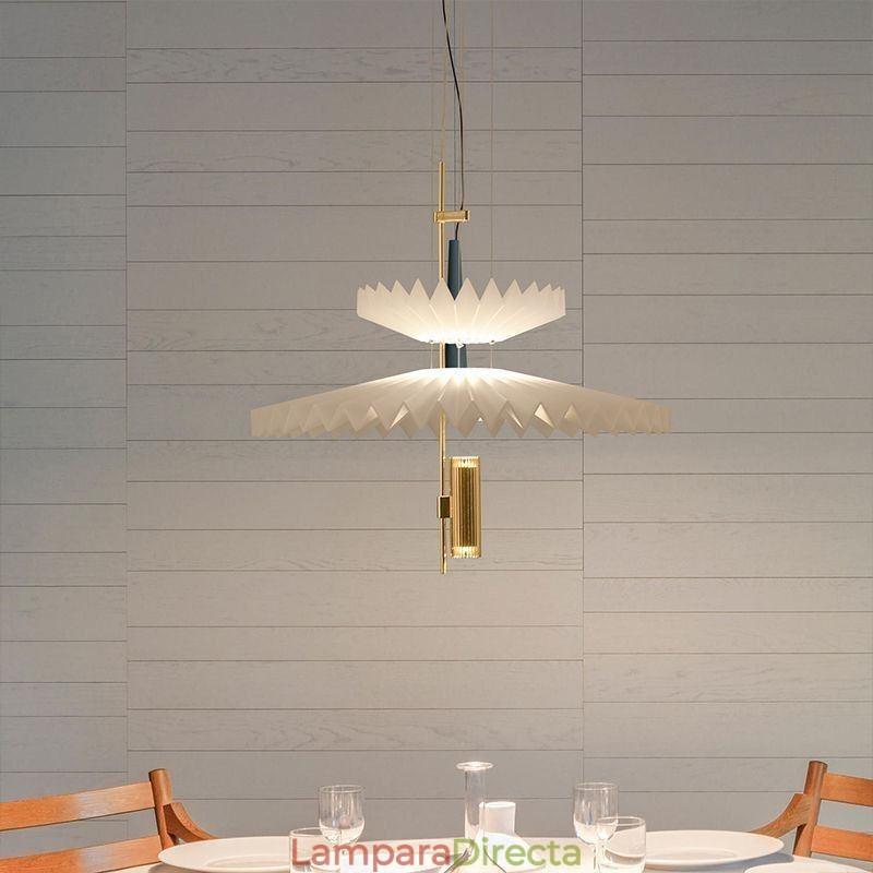 Lámpara colgante plisada moderna de acrílico, iluminación decorativa