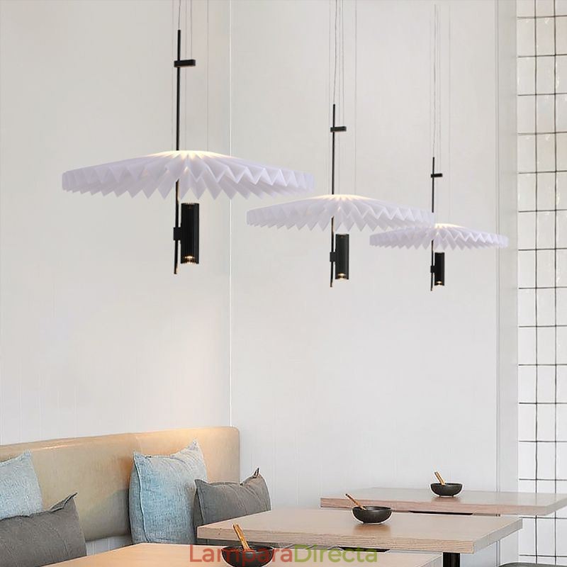 Lámpara colgante plisada moderna de acrílico, iluminación decorativa