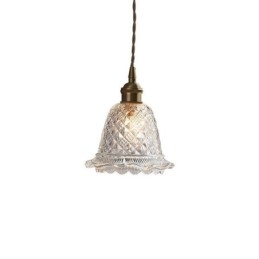 Lámpara colgante de cristal con diseño de flores, moderna, de 1 luz, decorativa.