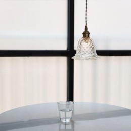Lámpara colgante de cristal con diseño de flores, moderna, de 1 luz, decorativa.