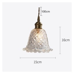 Lámpara colgante de cristal con diseño de flores, moderna, de 1 luz, decorativa.