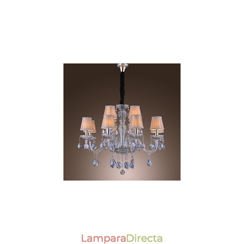 Lámpara de araña clásica tradicional de cristal galvanizado