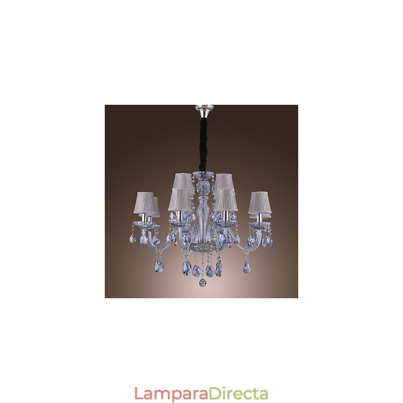 Lámpara de araña clásica tradicional de cristal galvanizado