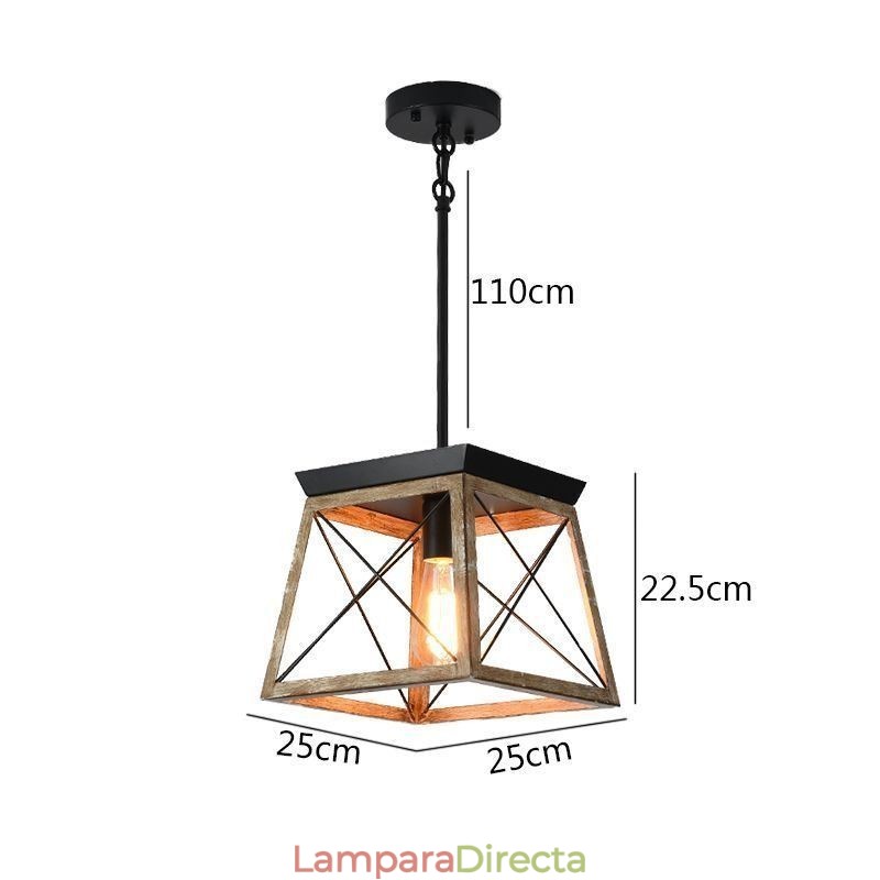Lámpara colgante de una sola luz estilo vintage