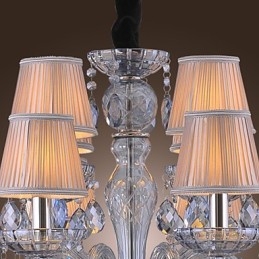 Lámpara de araña clásica tradicional de cristal galvanizado