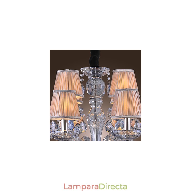 Lámpara de araña clásica tradicional de cristal galvanizado