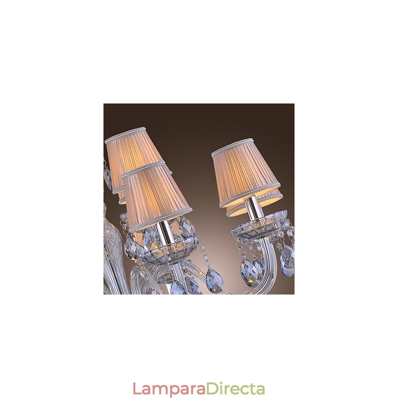 Lámpara de araña clásica tradicional de cristal galvanizado
