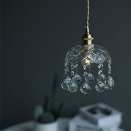 Lámpara colgante moderna de cristal en miniatura, 1 luz, accesorio decorativo.