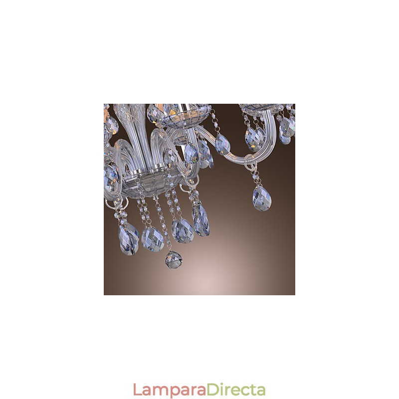 Lámpara de araña clásica tradicional de cristal galvanizado