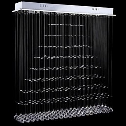 Lámpara colgante de cristal rectangular, lámpara de techo, lámparas de iluminación, accesorios