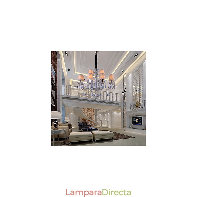 Lámpara de araña clásica tradicional de cristal galvanizado