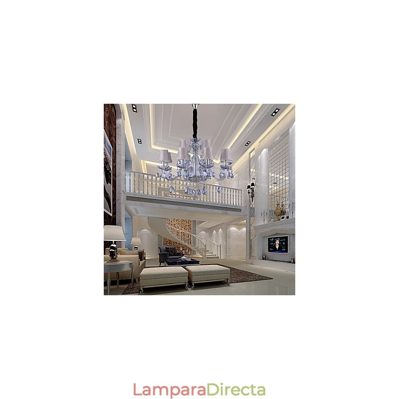 Lámpara de araña clásica tradicional de cristal galvanizado