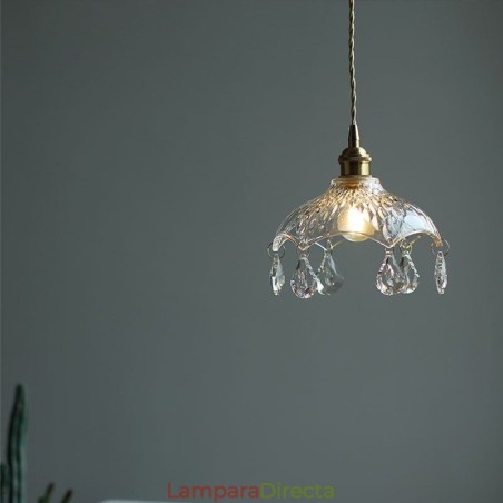 Lámpara colgante de cristal minimalista moderna, lámpara colgante de una sola luz Lámpara colgante de cristal minimalista moderna, lámpara colgante de una sola luz