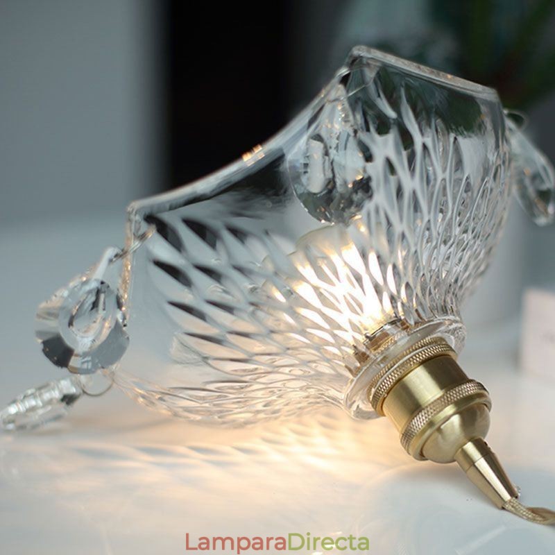 Lámpara colgante de cristal minimalista moderna, lámpara colgante de una sola luz