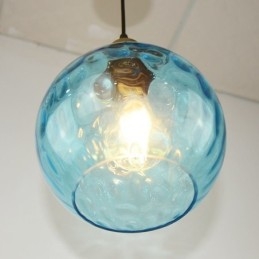 Lámpara colgante de vidrio contemporánea con patrón de agua redondo