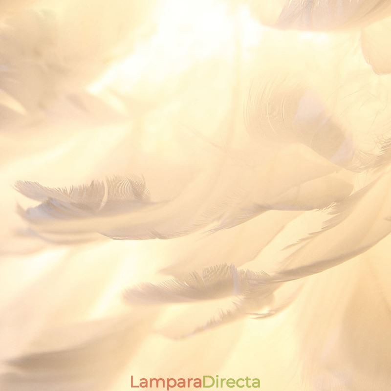 Lámpara colgante decorativa con bonita pluma