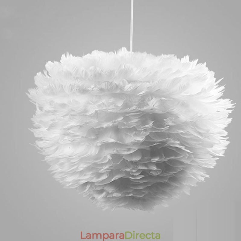 Lámpara colgante decorativa con bonita pluma