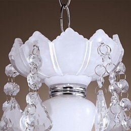 Elegante lámpara de araña de cristal con 5 luces en color blanco