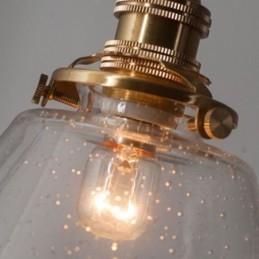 Lámpara colgante de cristal con forma de diamante de 1 luz, accesorio de iluminación de cristal con burbujas