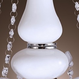 Elegante lámpara de araña de cristal con 5 luces en color blanco