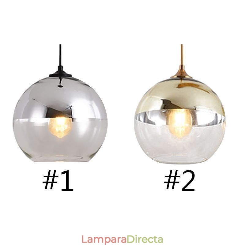 Lámpara colgante creativa de hierro y vidrio con forma de globo, iluminación decorativa