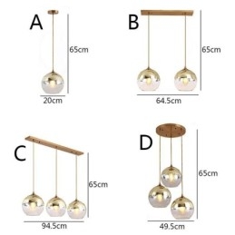 Lámpara colgante creativa de hierro y vidrio con forma de globo, iluminación decorativa