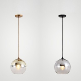 Lámpara colgante creativa de hierro y vidrio con forma de globo, iluminación decorativa