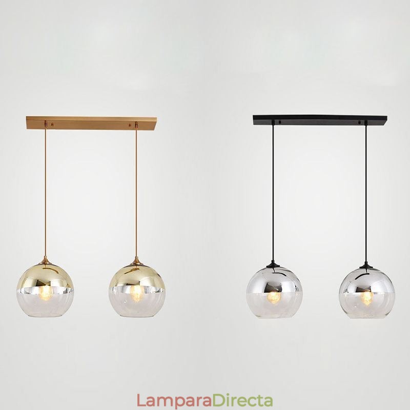 Lámpara colgante creativa de hierro y vidrio con forma de globo, iluminación decorativa