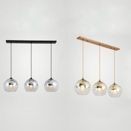 Lámpara colgante creativa de hierro y vidrio con forma de globo, iluminación decorativa