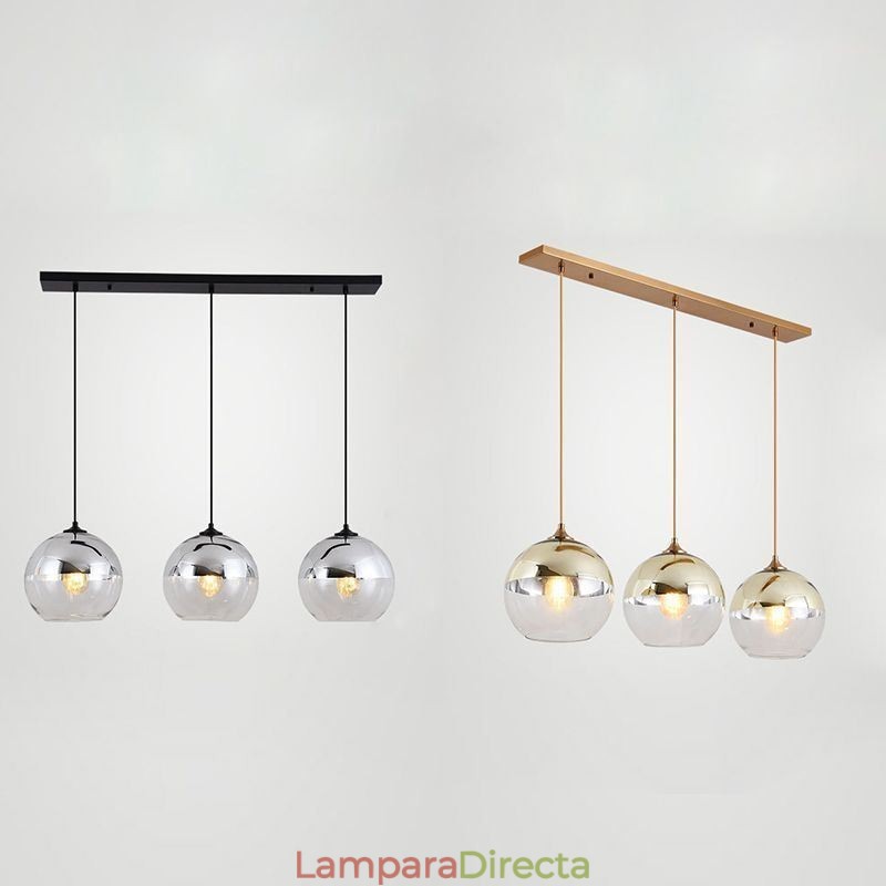 Lámpara colgante creativa de hierro y vidrio con forma de globo, iluminación decorativa