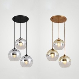 Lámpara colgante creativa de hierro y vidrio con forma de globo, iluminación decorativa
