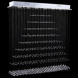 Lámpara colgante de cristal rectangular, lámpara de techo, lámparas de iluminación, accesorios