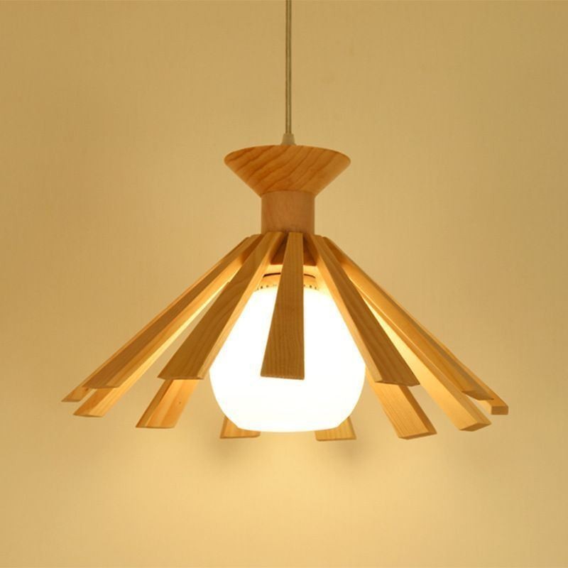 Lámpara colgante de madera de estilo sencillo