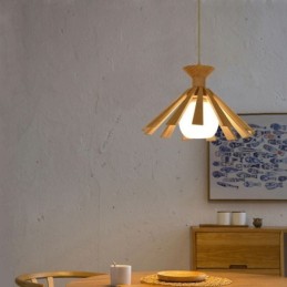 Lámpara colgante de madera de estilo sencillo