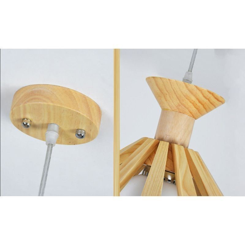 Lámpara colgante de madera de estilo sencillo
