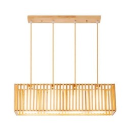 Lámpara colgante minimalista con forma de jaula de madera