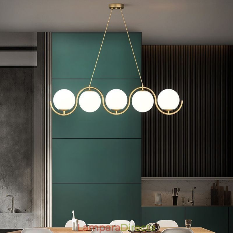 Lámpara colgante minimalista con forma de globo de cristal moderno