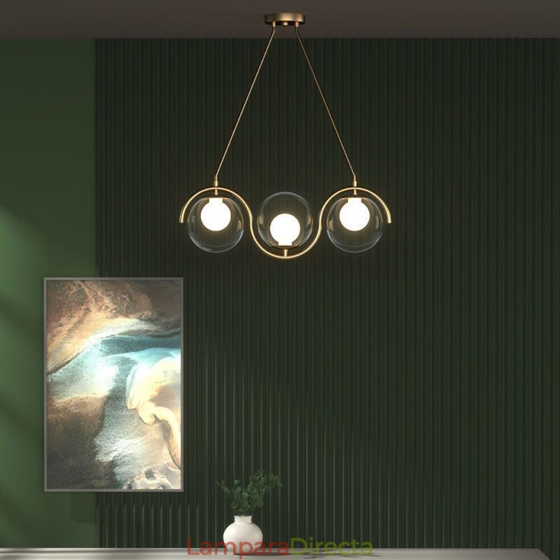 Lámpara colgante minimalista con forma de globo de cristal moderno