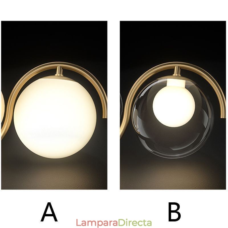 Lámpara colgante minimalista con forma de globo de cristal moderno