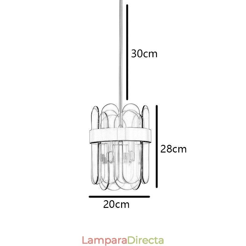 Iluminación colgante de vidrio moderna