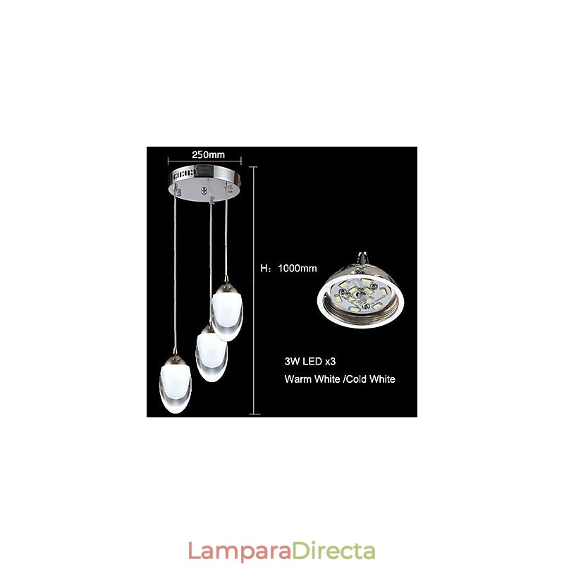 Lámpara colgante de cristal cromado, moderna, contemporánea, tradicional, clásica, campestre