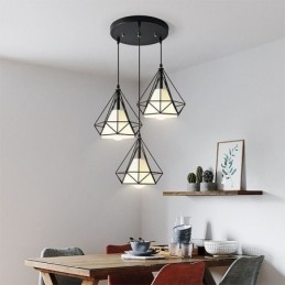 Lámpara colgante con forma de diamante, moderna y minimalista, decorativa.