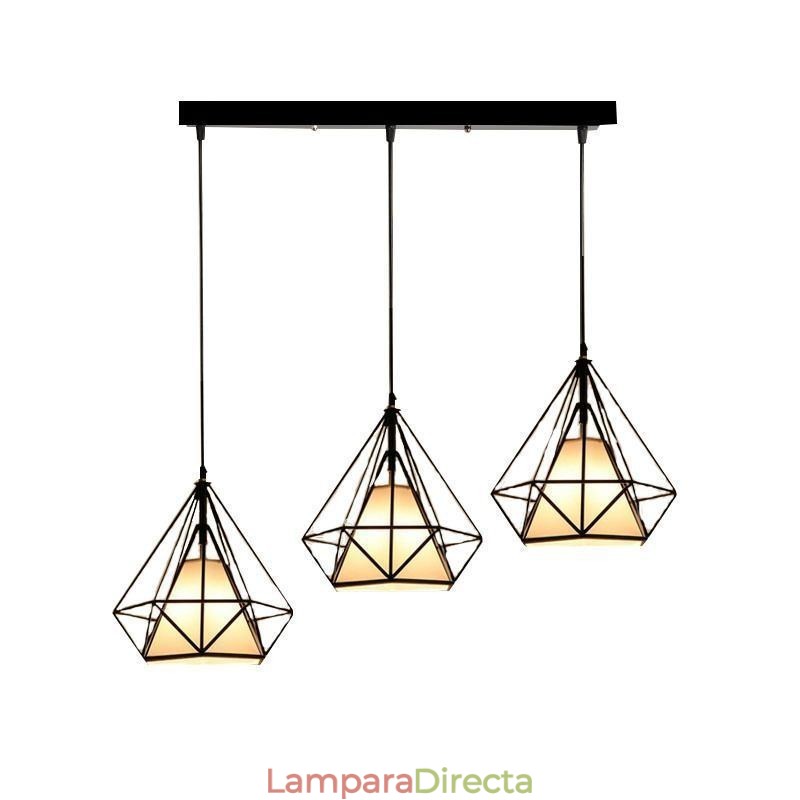 Lámpara colgante con forma de diamante, moderna y minimalista, decorativa.